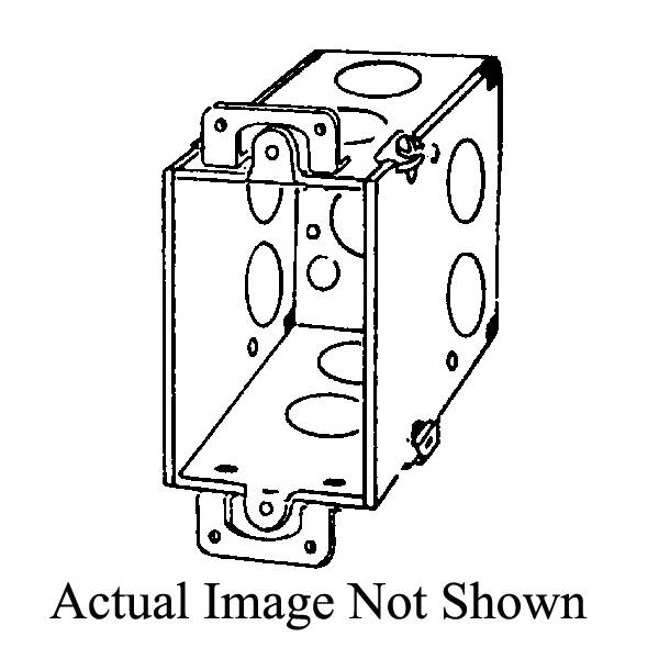 Appleton® 333D Square Corner Gangable Switch Box, Steel, 18 cu-in Capacity, 1 Gangs, 9 Knockouts