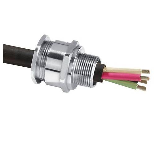 Appleton® 50A2F2004 Constructional Feature Explosionproof Flameproof Increased Safety Straight Weatherproof Cable Gland Connector With Low Smoke Fume Thermoplastic Elastomer Seal, 50 Trade, 1.4 to 1.74 in Cable Openings, 316L Stainless Steel