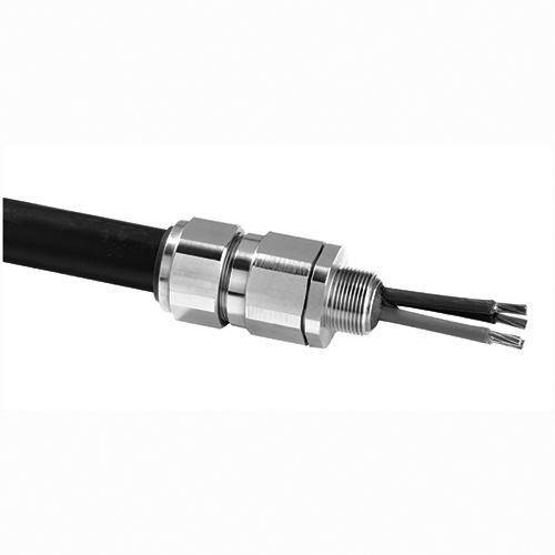 Appleton® 25SPX2KX0755 Compound Barrier Straight Cable Gland Connector, 3/4 in Trade, 0.55 to 0.87 in Cable Openings, Brass, Nickel Plated