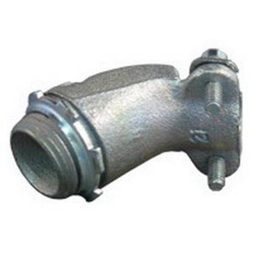 Appleton® 7245V Conduit Connector With Locknut, 3/8 in Trade, 0.38 to 0.63 in Cable Openings, For Use With Armored/FMC Cable, Malleable Iron/Steel, Zinc Electroplated