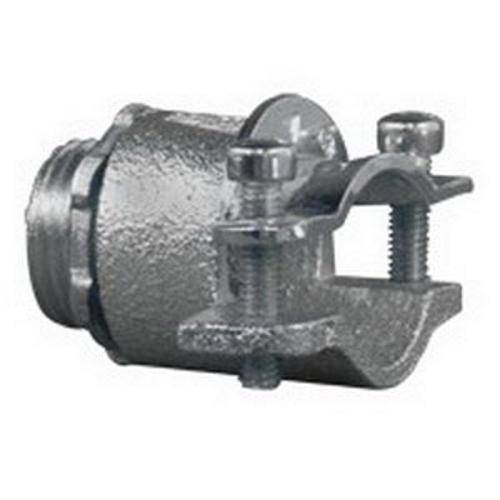 Appleton® 7287V Straight Conduit Connector With Locknut, 1/2 in Trade, 0.41 to 0.94 in Cable Openings, For Use With Armored Ground Wire/Non-Metallic Sheathed Cable, Die Cast Zinc