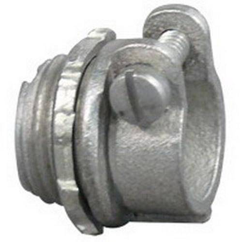 Appleton® 7482V Straight Conduit Connector With Locknut, 3/4 in Trade, 0.81 to 1.12 in Cable Openings, For Use With Armored/FMC Cable, Malleable Iron, Zinc Electroplated