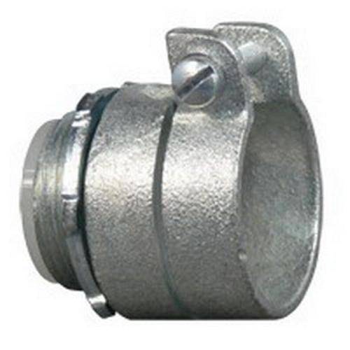 Appleton® 7483I Insulated Throat Straight Conduit Connector With Locknut, 1 in Trade, 1.03 to 1.38 in Cable Openings, For Use With Armored/FMC Cable, Malleable Iron, Zinc Electroplated
