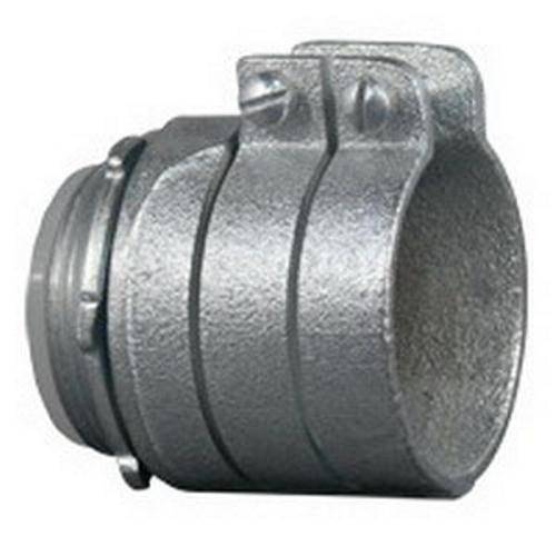 Appleton® 7487I Insulated Throat Straight Conduit Connector With Locknut, 2-1/2 in Trade, 2.72 to 3.06 in Cable Openings, For Use With Armored/FMC Cable, Malleable Iron, Zinc Electroplated