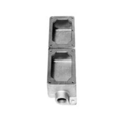 Appleton® EFDT10-NL-Q Dead End Explosionproof Mounting Box, For Use With CPS 20 A Receptacles, EFD/EDS Series Factory Sealed Control Stations, Tumbler Switch, 2-Gang, (2 ) 1 in Hub, Malleable Iron