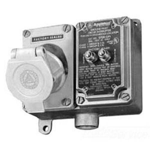 Appleton® EFSC275A2023GFI EFSR-GFI Factory Sealed Feed-Through GFCI Receptacle, 125 VAC, 20 A, 3 Poles, 2 Wires, Gray