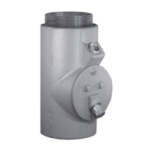 Appleton® UNILETS™ EYDM-350AL Drain Conduit Sealing Fitting, 3-1/2 in, For Use With Threaded Rigid Metal Conduit and IMC and Close Turning Radius, Almag 35 Aluminum, Epoxy Powder Coated