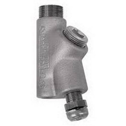 Appleton® UNILETS™ EYDM-50AL Drain Conduit Sealing Fitting, 1/2 in, For Use With Threaded Rigid Metal Conduit and IMC and Close Turning Radius, Almag 35 Aluminum, Epoxy Powder Coated