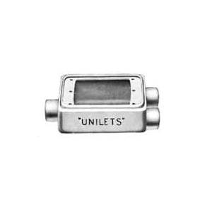 Appleton® UNILETS™ FDCC-1-50-A Type FDCC Deep Cast Hub Device Box With Internal Ground Screw, Aluminum, 25 cu-in Capacity, 1 Gangs, 3 Outlets, 5.88 in H x 3.5 in W x 2.69 in D