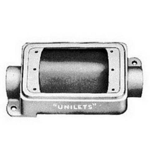 Appleton® UNILETS™ FDC-1-50L Type FDC Deep Heavy Duty Device Box With Internal Ground Screw, Malleable Iron, 25 cu-in Capacity, 1 Gangs, 2 Outlets, 2 Knockouts, 5.88 in H x 2.81 in W x 2.69 in D