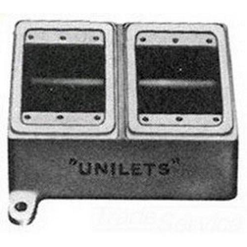 Appleton® UNILETS™ FD-2L Type FDH Deep Device Box With Internal Ground Screw, Malleable Iron, 65 cu-in Capacity, 2 Gangs, 7 Knockouts, 4.56 in H x 4 in W x 2.69 in D