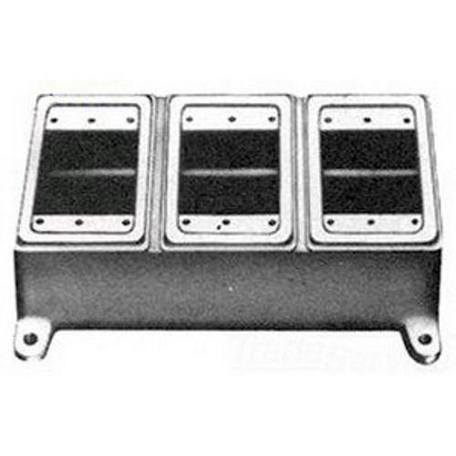 Appleton® UNILETS™ FD-3L Type FDH Deep Device Box With Internal Ground Screw, Malleable Iron, 98 cu-in Capacity, 3 Gangs, 11 Knockouts, 6.31 in H x 10.19 in W x 2.69 in D