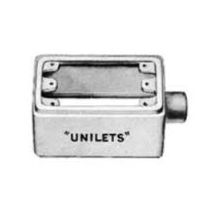 Appleton® UNILETS™ FS1D75A Cast Hub Device Box With Double Opening and Internal Ground Screw, Aluminum, 1 Gang, 3.38 in D