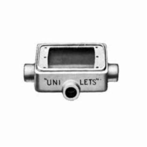 Appleton® FSCT-1-50-A Type FSCT Shallow Cast Device Box With Internal Ground Screw, Aluminum, 25 cu-in Capacity, 1 Gangs, 3 Outlets, 4.56 in L x 2.81 in W x 2.69 in D