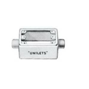 Appleton® UNILETS™ FSC-1D-50 Type FSC Double Opening Heavy Duty Shallow Device Box With Internal Ground Screw, Malleable Iron, 18 cu-in Capacity, 1 Gangs, 2 Outlets, 1 Knockouts, 5.88 in H x 2.81 in W x 3.88 in D