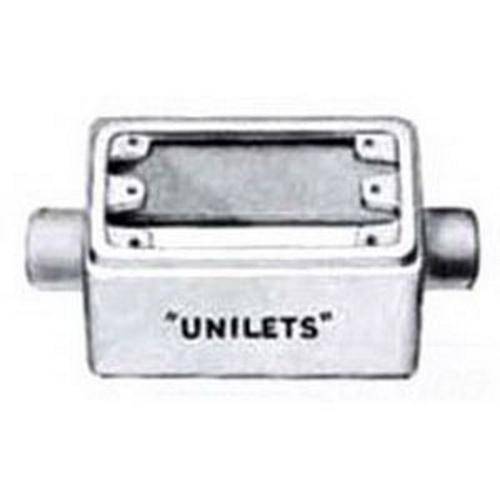 Appleton® UNILETS™ FSC-1D-75 Type FSC Double Opening Heavy Duty Shallow Device Box With Internal Ground Screw, Malleable Iron, 25 cu-in Capacity, 1 Gangs, 2 Outlets, 2 Knockouts, 4.56 in H x 2.81 in W x 2 in D