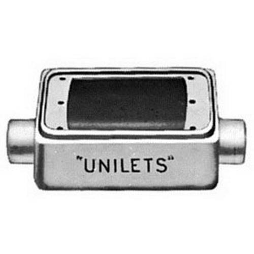 Appleton® UNILETS™ FSC-1-100-A Type FSC Heavy Duty Shallow Device Box With Internal Ground Screw, Aluminum, 25 cu-in Capacity, 1 Gangs, 2 Outlets, 2 Knockouts, 4.56 in H x 2.81 in W x 2 in D