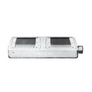 Appleton® UNILETS™ FS-2T-50 Type FS Heavy Duty Shallow Device Box With Internal Ground Screw, Malleable Iron, 40 cu-in Capacity, 2 Gangs, 1 Outlets, 1 Knockouts, 10.94 in H x 2.81 in W x 2 in D