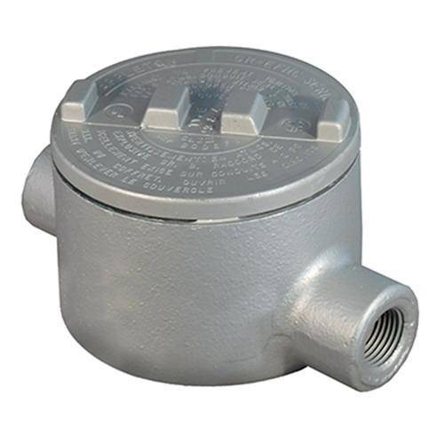 Appleton® UNILETS® GRC100M C-Style Dust-Ignitionproof Explosionproof Conduit Outlet Box With Malleable Iron Cover, 1 in, 3.38 in Cover Opening, 18 cu-in, Triple Coated