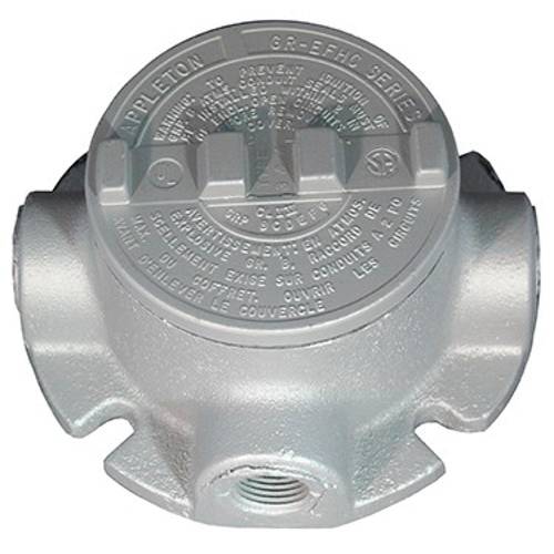 Appleton® UNILETS® GRFT-100LC T-Style Dust-Ignitionproof Explosionproof Conduit Outlet Box With Cover, 1 in, 3.38 in Cover Opening, 18 cu-in Capacity, Triple Coated