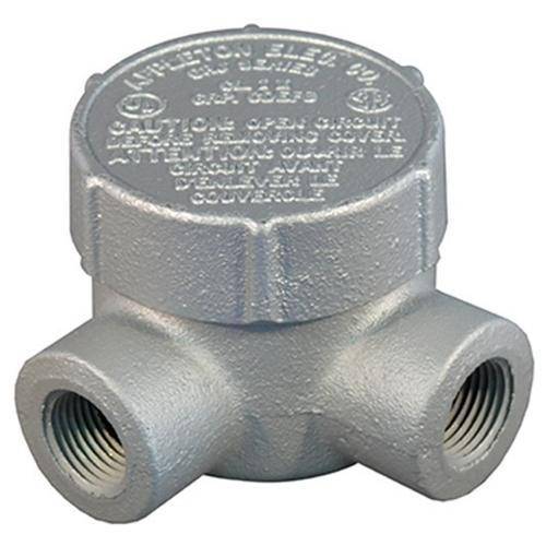 Appleton® UNILETS® GRJL50 Dust-Ignitionproof Explosionproof Raintight Conduit Outlet Box, 1/2 in, 2.13 in Cover Opening, 7.3 cu-in, Triple Coated