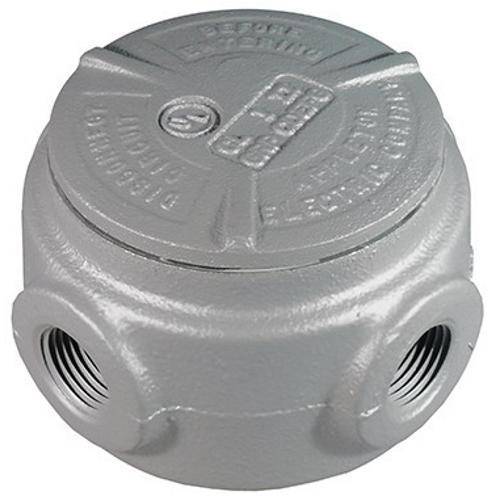 Appleton® UNILETS® GRJS75 Dust-Ignitionproof Explosionproof Raintight Universal Conduit Outlet Box With Cover, 3/4 in, 2.56 in Cover Opening, 7.3 cu-in, Triple Coated