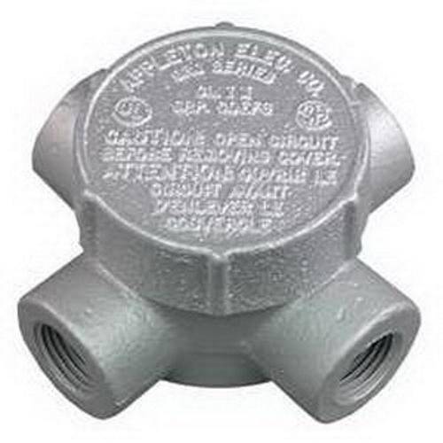 Appleton® UNILETS® GRJX75 Dust-Ignitionproof Explosionproof Raintight Conduit Outlet Box, 3/4 in, 2.13 in Cover Opening, 7.3 cu-in, Triple Coated