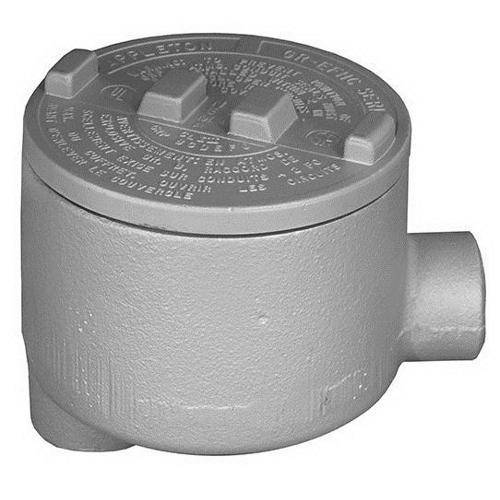 Appleton® UNILETS® GRLB125-A LB-Style Dust-Ignitionproof Explosionproof Conduit Outlet Box With Cover, 1-1/4 in, 3.94 in Cover Opening, 31 cu-in, Epoxy Powder Coated