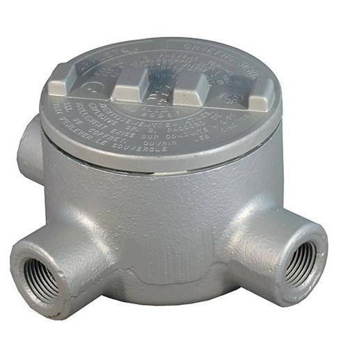 Appleton® UNILETS® GRT125-A T-Style Dust-Ignitionproof Explosionproof Conduit Outlet Box With Cover, 1-1/4 in, 3.94 in Cover Opening, 31 cu-in, Epoxy Powder Coated