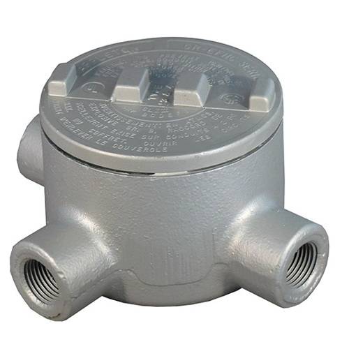 Appleton® UNILETS® GRTA50A TA-Style Dust-Ignitionproof Explosionproof Conduit Outlet Box With Cover, 1/2 in, 3.38 in Cover Opening, 18 cu-in, Epoxy Powder Coated