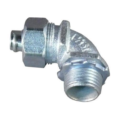 Appleton® ST-90100 Liquid Tight Oiltight Raintight Conduit Connector With Plain Throat, 1 in Trade, 90 deg, Malleable Iron, Triple Coated