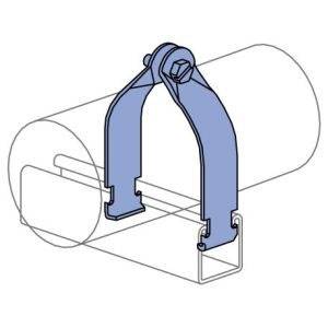 2", 600 Lb Load, 14 Gauge, Unistrut P1217EG Pipe and Conduit Clamp
