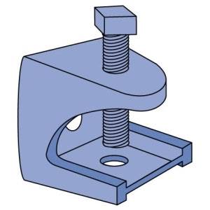 1-1/8" x 1-1/4", 7/8" Jaw, Unistrut P2894-25-EG Beam Clamp, 150 Lb Load Rated, Electrogalvanized