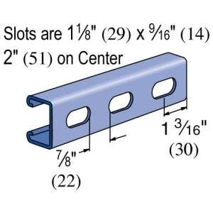 1-5/8" x 7/8" x 10', 12 Gauge, Unistrut P3300T-10-PG Channel Strut