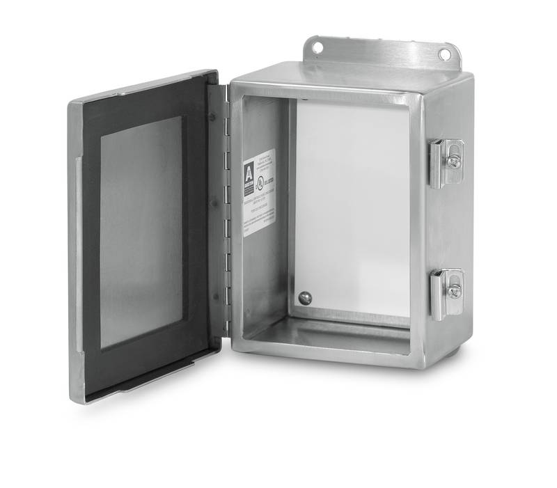 Austin Electrical Enclosures AB-16148JH Hinge Boxes, 16 in h x 14 in w x 8 in d, Screw Clamp cover, NEMA 12/NEMA 13 nema rating, Steel