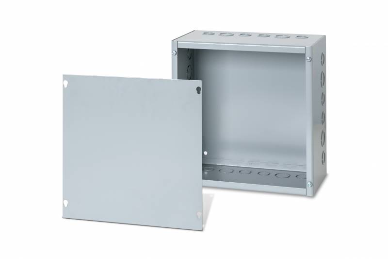 Austin Electrical Enclosures AB-884SBGK Screw Cover Boxes, 8 in h x 8 in w x 4 in d, Screw-On cover, NEMA 1 nema rating, Galvanized Steel