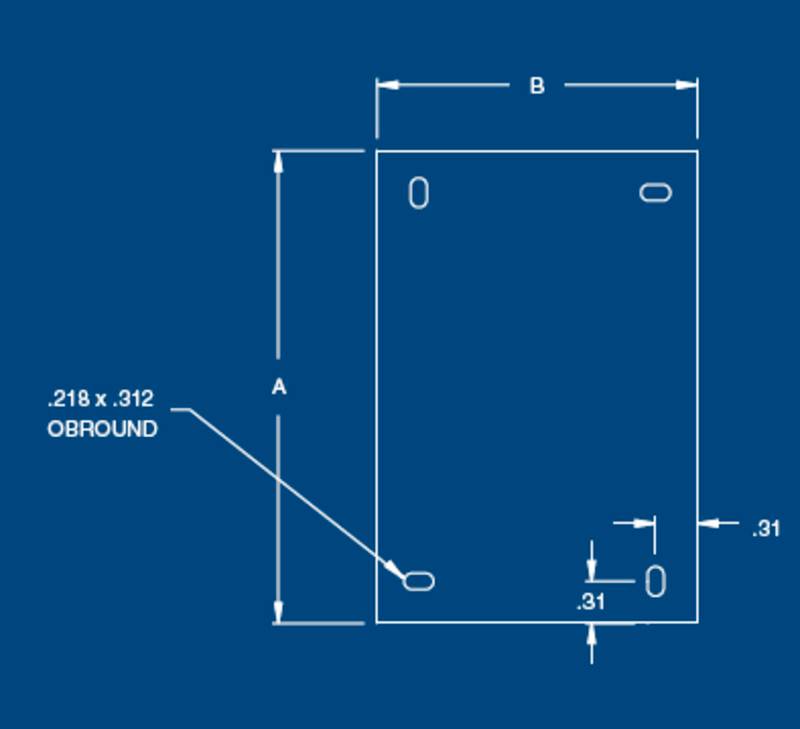 Austin Electrical Enclosures AB-1614JP JIC Panel, 12.875 in w x 14.875 in h, Steel, White
