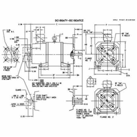 3 HP, 14.1 A, 180 VDC, ABB CD1803R SCR Drive Motor, 1.125" Shaft, 1750 RPM, TENV