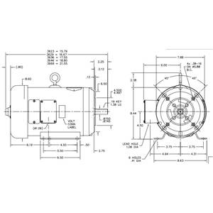 2 HP, 9.5 A, 180 VDC, ABB CD6202 SCR Drive Motor, 0.875" Shaft, 1750 RPM, TEFC