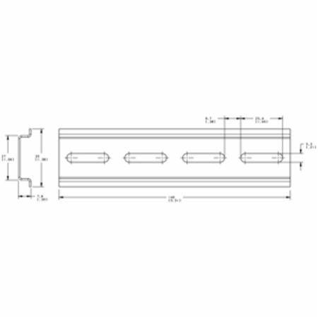 140 MM x 35 MM x 7.6 MM, Banner Engineering Corp. 26605 Bracket DIN Rail