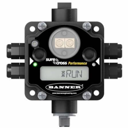 10 to 30 VDC, 2.4 GHz, 65 mW, Banner Engineering Corp. 12199 Sure Cross® Multi-Hop Modbus Radio, Polycarbonate, Enclosed Terminal, 2 Mile