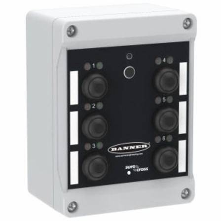 10 to 30 VDC, 2.4 GHz, 65 mW, Banner Engineering Corp. 802733 Sure Cross® Wireless Sensor Node, Polycarbonate, Integrated Battery, 2 Mile