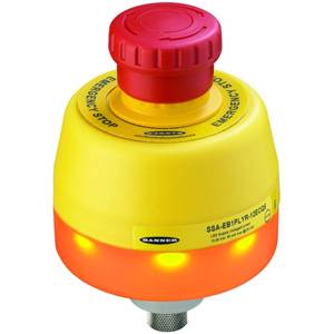 Banner Engineering SSA-EB1PLYR-12ECQ8 SSA Emergency Stop Button, 120 mm H x 80 mm W, 2NC Contact, Push Button Operator