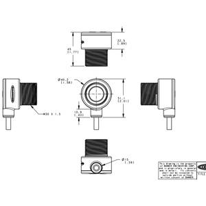 10 to 30 VDC, Banner Engineering Corp. 91511 U-GAGE® Ultrasonic Sensor, 300 to 3 M Sensing Distance,