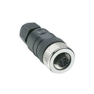 240 V 4A, 3 to 4-Pole, Belden Inc. 11214 Field Attachable Connector, Polybutylene Terephthalate, Female Straight, Black