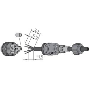 240 V 4A, 3 to 4-Pole, Belden Inc. 11214 Field Attachable Connector, Polybutylene Terephthalate, Female Straight, Black