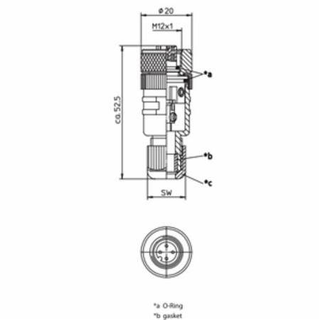 240 V 4A, 3 to 4-Pole, Belden Inc. 11214 Field Attachable Connector, Polybutylene Terephthalate, Female Straight, Black
