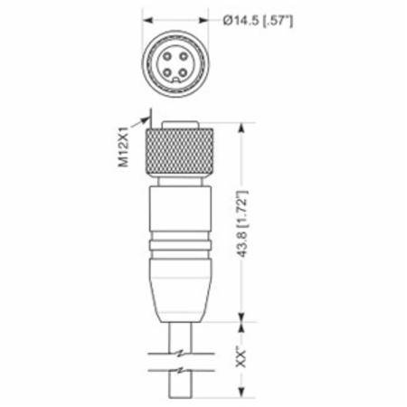 Hirschmann™ 600000276 Single End Cordset, 0.57 in Dia Female Connector, 10 m L Cable, 4 Poles