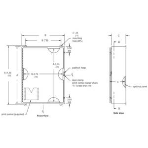 B-Line 20206-12 1-Door Panel Enclosure, 20 in W x 6 in D x 20 in H, NEMA 12, 16 ga Steel