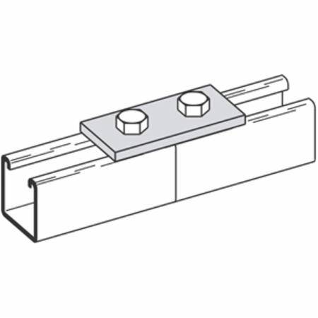 B-Line B129ZN Flat Splice Plate, 2 Holes, 3-1/2 in L x 1-5/8 in W x 1/4 in THK, Strip Steel